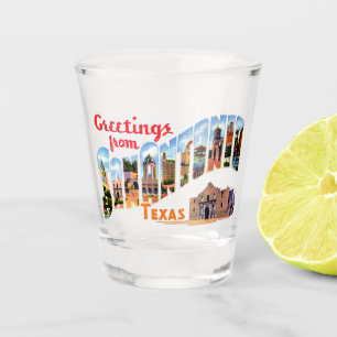 Verre A Shot Salutations vintages De San Antonio, Texas Travel