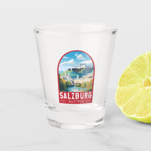 Verre A Shot Salzbourg Autriche Travel Art Vintage