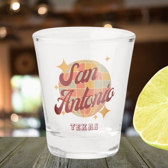 Verre A Shot San Antonio City Texas Retro Vintage (Créateur téléchargé)