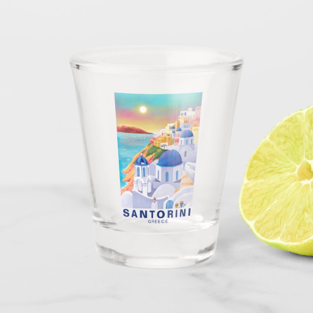 Verre A Shot Santorin Grèce Europe Art Destination Voyage (Devant)