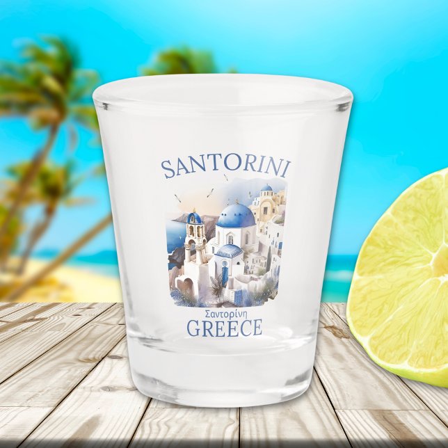 Verre A Shot Santorini Greece Beautiful Paradise (Créateur téléchargé)