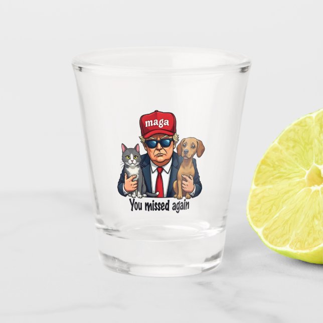 Verre A Shot Sauvez les animaux de compagnie Trump Election (Devant)