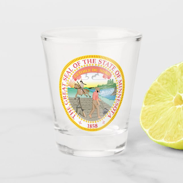 Verre A Shot Sceau d'État du Minnesota (Devant)