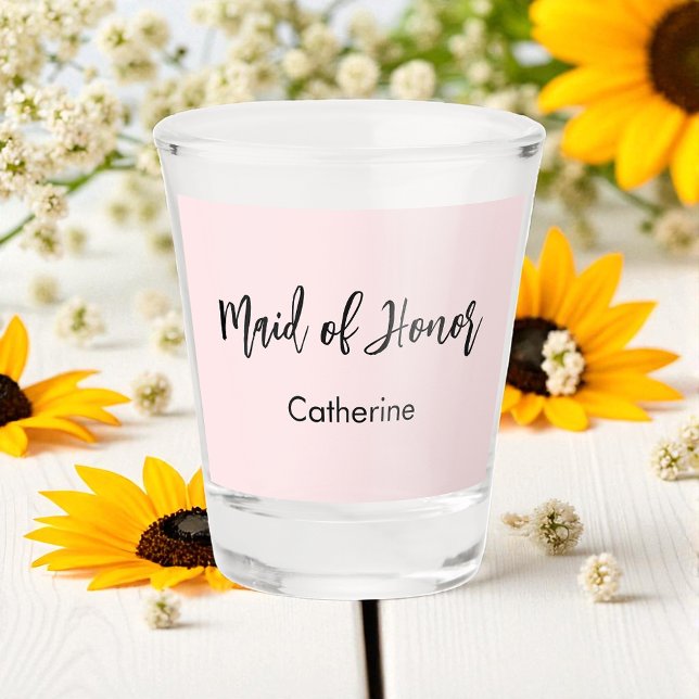 Verre A Shot Script de la fête de mariage rose Demoiselle d'hon (Créateur téléchargé)