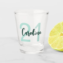 Script vert Turquoise personnalisé 21e anniversair