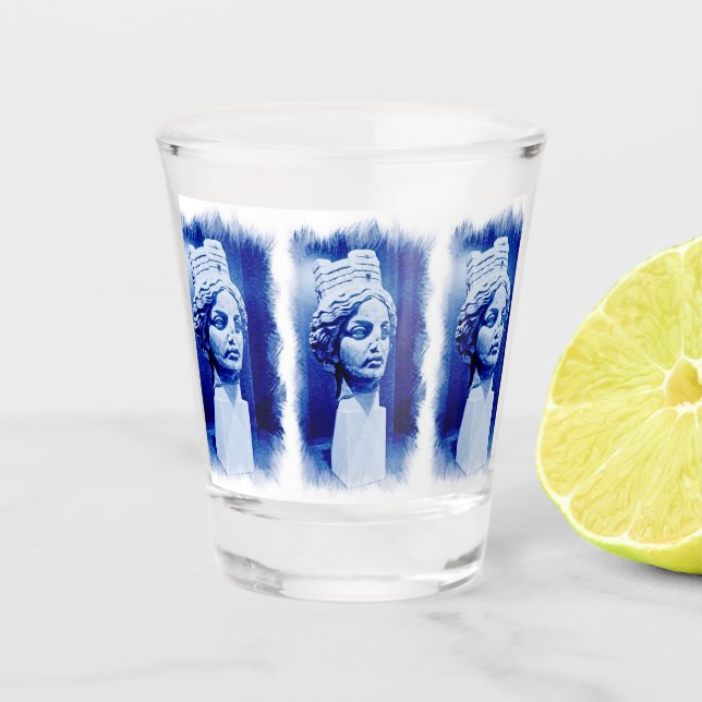 Verre A Shot Sculpture bleu glace (Devant)