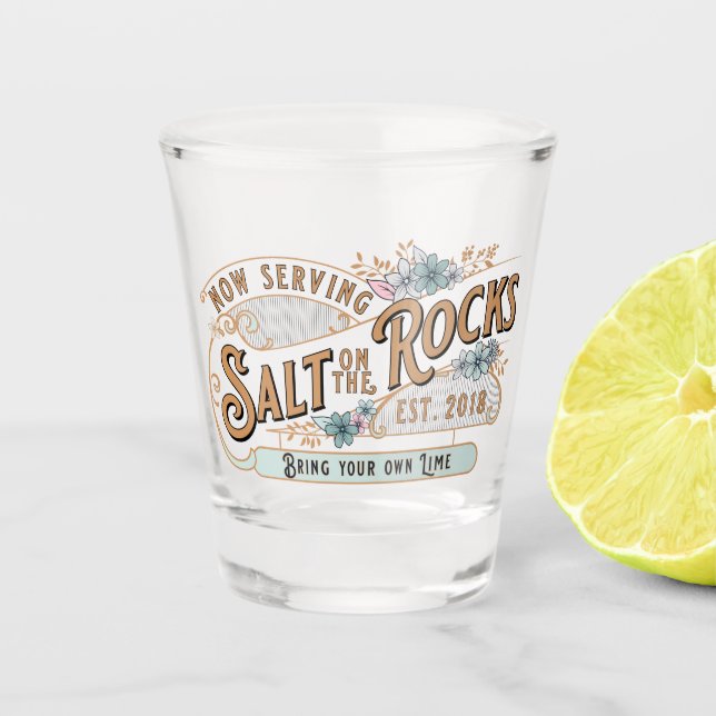 Verre A Shot Sel sur les rochers maintenant servir Apportez vot (Devant)