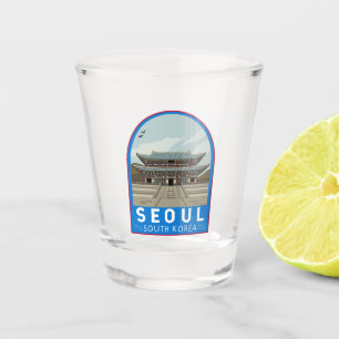 Verre A Shot Séoul Corée du Sud Voyage Art Vintage