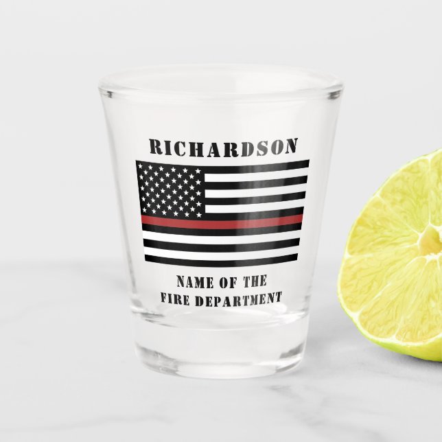 Verre A Shot Service d'incendie de la ligne rouge mince (Devant)