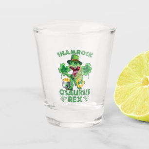 Verre A Shot Shamrock O'saurus Rex   Saint Patrick's Day