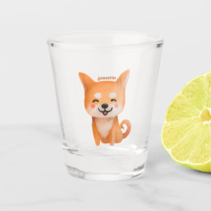 Verre A Shot Shiba Inu souriant mignon