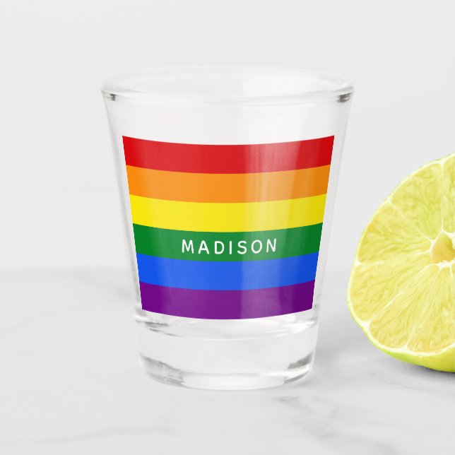 Verre A Shot Shotglass nommés faits sur commande de drapeau (Devant)