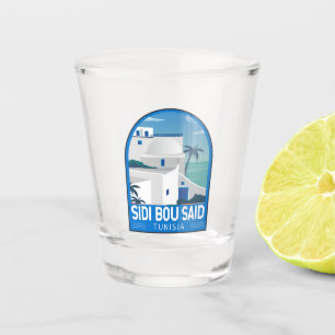 Verre A Shot Sidi Bou Dit Tunisie Retro Voyage Art Vintage