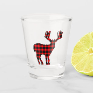 Verre A Shot Silhouette de plaid de cerfs communs
