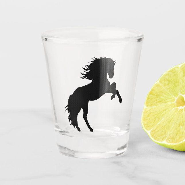 Verre A Shot Silhouette moderne Black Horse (Devant)