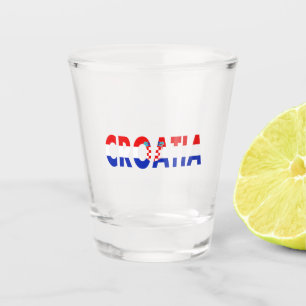 Verre A Shot Simple moderne Croatie Drapeau national Vêtements 