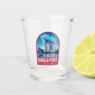 Verre A Shot Singapore Marina Bay Night Travel Art Vintage