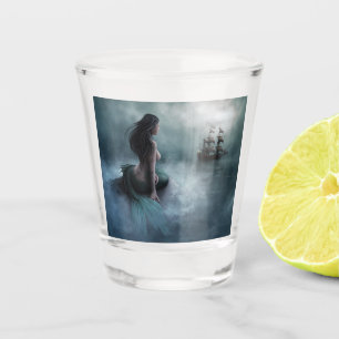 Verre A Shot Sirène et navire pirate