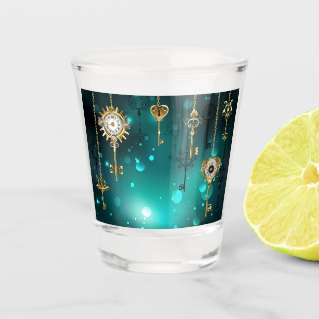 Verre A Shot Skeleton Keys on Green Background (Devant)