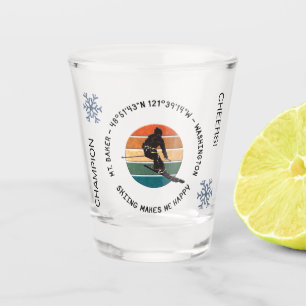 Verre A Shot Ski Mt. Baker, Washington - Man Skier, Texte noir