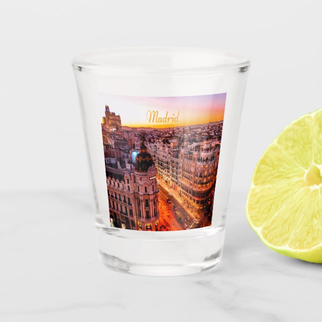 Verre A Shot Skyline de Madrid Capitol City (Devant)