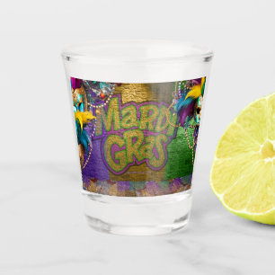 Verre A Shot SlipperyJoe's Mardi Gras Colliers de perles doublo