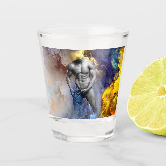 Verre A Shot SlipperyJoe's musculaire physique chemise vapeur (Devant)