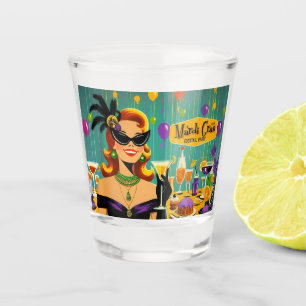 Verre A Shot Soirée Cocktail Retro 50s Mardi Gras Martini