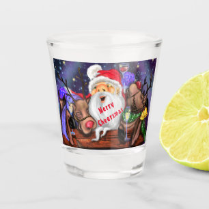 Verre A Shot Soirée de Noël pour Père Noël et Reindeers - B