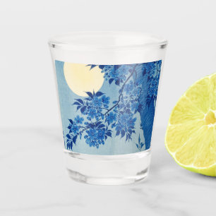 Verre A Shot Soirée Lune Arbre Bleu Lune