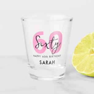 Verre A Shot Soixante rose 60e anniversaire moderne
