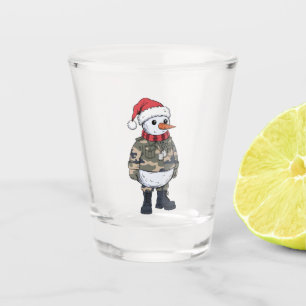 Verre A Shot Soldat Bonhomme de Neige Noël 2026 Fête Militaire
