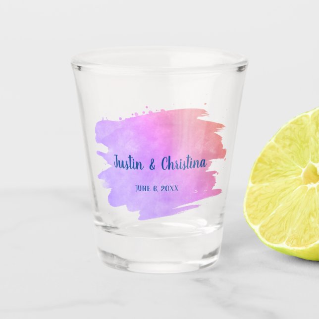 Verre A Shot Souvenir de mariage personnalisable avec éclabouss (Devant)