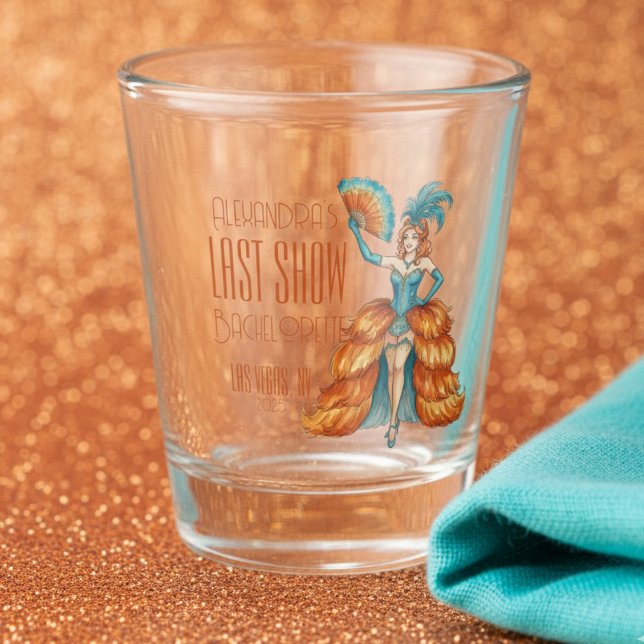 Verre A Shot Spectacle final de mariée Art Déco Showgirl Bachel (Celebrate your Bride-to-be's final act with this Bride's Final Show Art Deco Showgirl Bachelorette!)