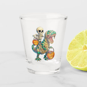 Verre A Shot Squelette Fantaisiste à Cheval sur un T-Rex Momie