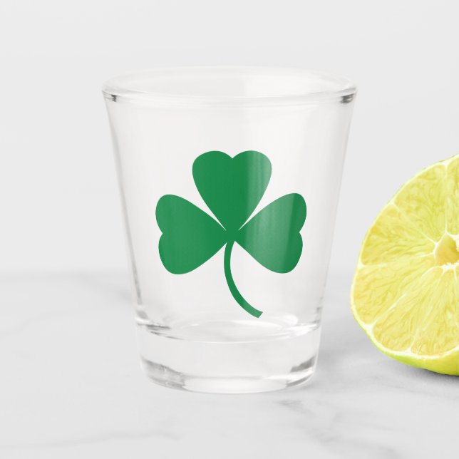Verre A Shot St. Patrick's Day Feuille Shamrock verte (Devant)
