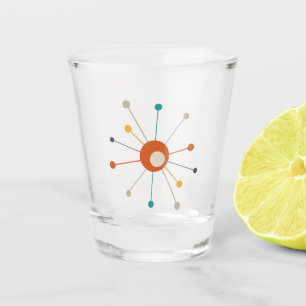 Verre A Shot Starburst atomique Orange foncé Turquoise milieu d