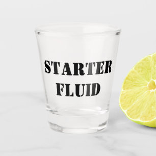 Verre A Shot Starter Fluid Drôle Typographie