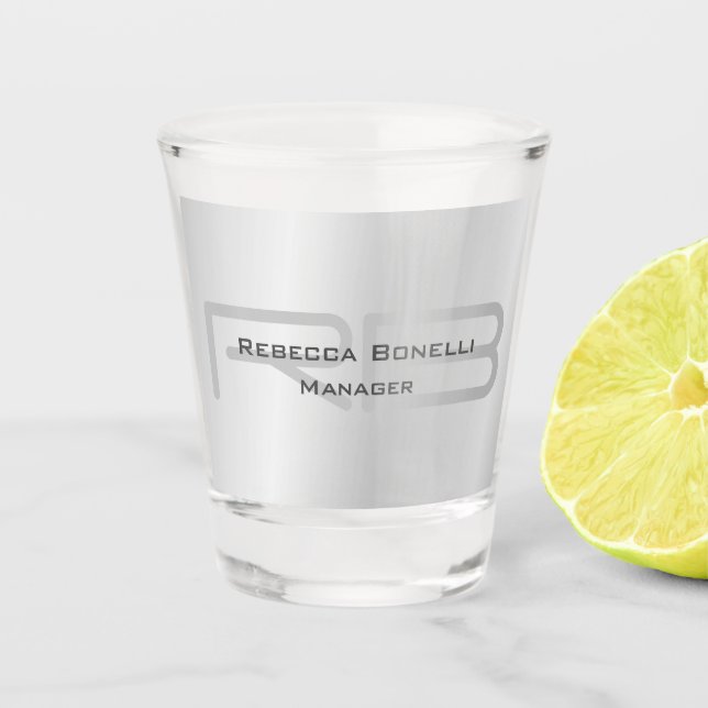 Verre A Shot Style tendance Monogramme gris minimaliste Plain s (Devant)
