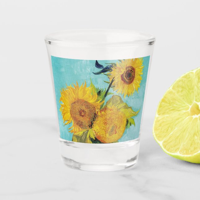 Verre A Shot Sunflowers Vincent van Gogh (Devant)