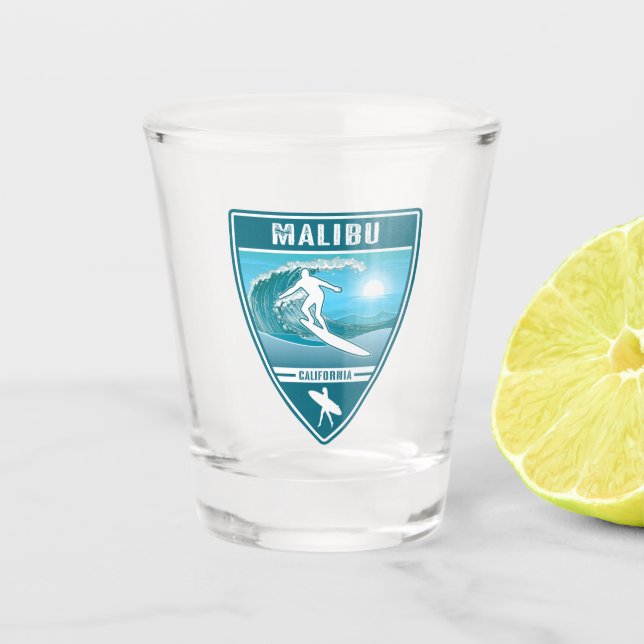 Verre A Shot Surf Malibu Californie (Devant)