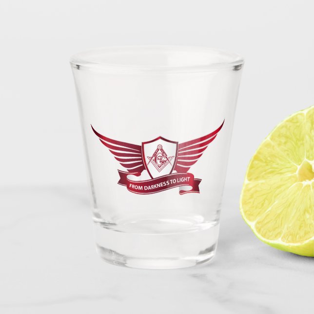 Verre A Shot Symbole et bouclier de franc-maçonnerie (Devant)