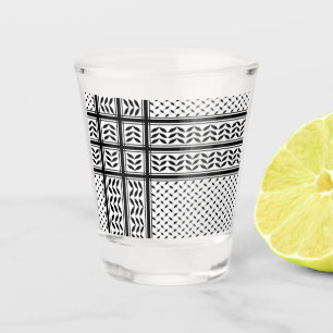 Verre A Shot Symbole Keffiyeh de la Palestine Motif de résistan