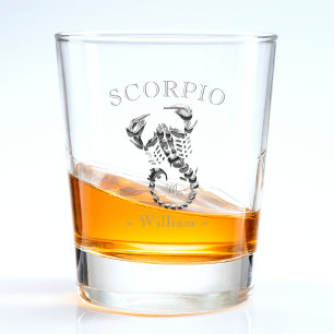 Verre A Shot SYMBOLE Zodiaque Scorpio Argent Scorpion Astrologi