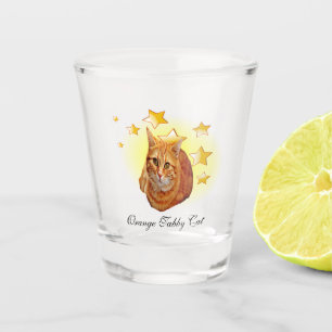 Verre A Shot Tabby Cat à rayures orange est une étoile