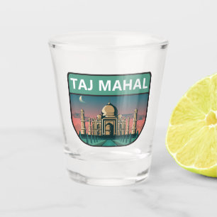 Verre A Shot Taj Mahal India Travel Art Vintage