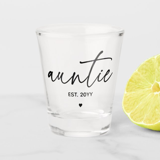 Verre A Shot Tante Elégante Typographie Nouvelle Tante (Devant)