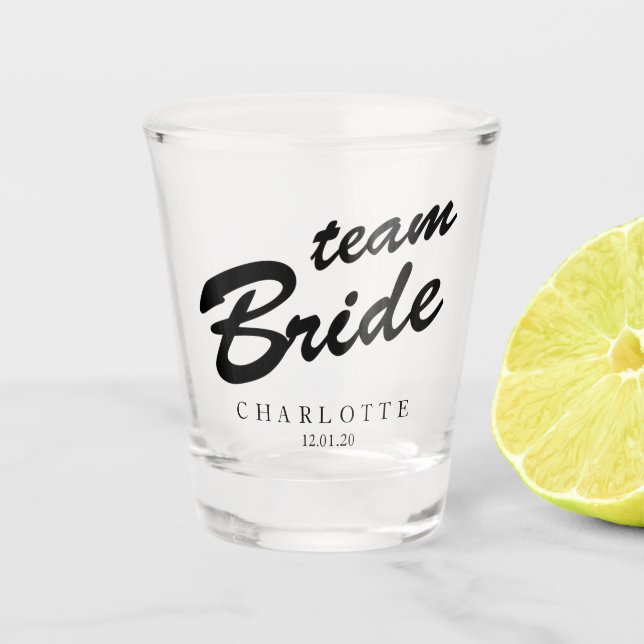 Verre A Shot Team Bride Bachelorette Party Personnalisé (Devant)