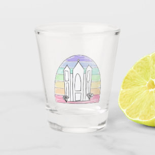 Verre A Shot Temple LDS Salt Lake City coucher de soleil arc-en