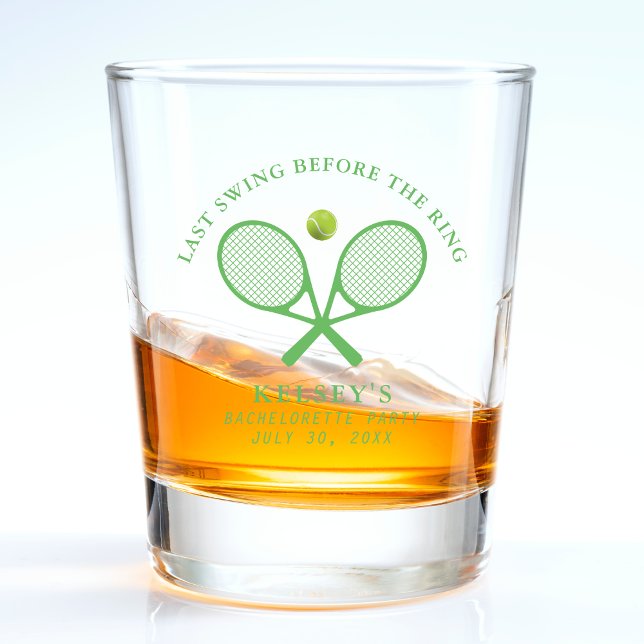 Verre A Shot Tennis Bachelorette Dernière swing avant l'anneau (Tennis Bachelorette Last Swing Before the Ring Shot Glass
)